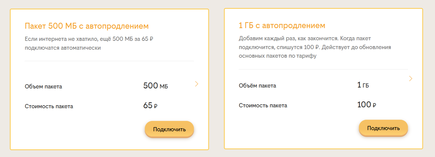 Пакеты интернета от билайн с автопродлением