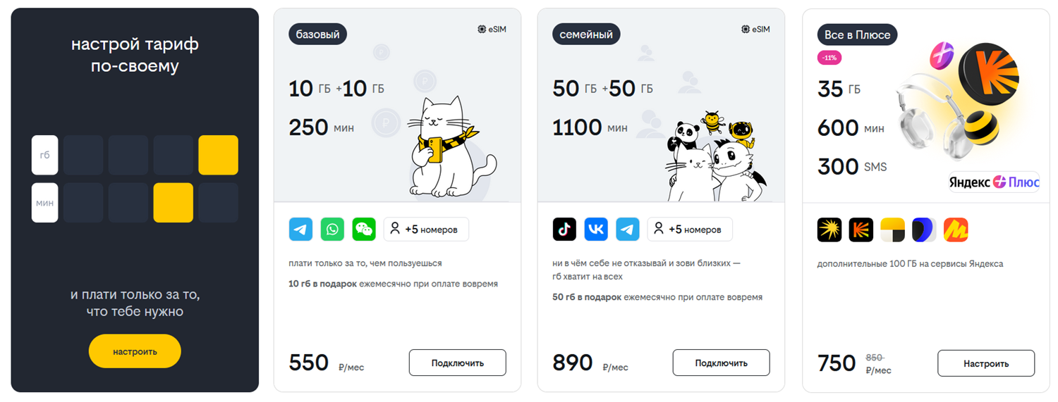 Тарифы билайн с пакетом интернета
